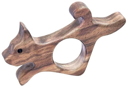 Daumenbuchhalter aus Walnussholz – Daumenleser aus Walnussholz, Buchhalter mit Seitenöffner | Dog Design Daumenleser – Öffnerhalter