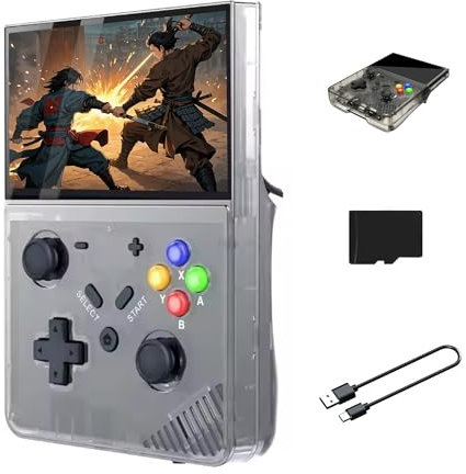 M18 Retro Handheld Game Console with 4000mAh Rechargeable Large Battery, 4.3 Inch Portable Gaming Console R43 Pro with 30000+ Games, Arcade Video Game Player for Kids, Adult, Boys and Girls (Black)