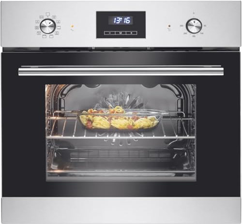 Bomann® Einbaubackofen mit Grill | Heißluft & Ober-/Unterhitze | Backofen 56L | Ofen mit 50°C - 250°C Bereich & Touch Control | Oven mit 9 Backofen-Funktionen & aushängbarer Tür | EBO 7911 inox