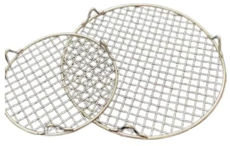 Grille de barbecue anti-adhésive en maille avec pieds - Gadgets de cuisine - Tapis de cuisson rond - Outils de cuisson (38 cm)