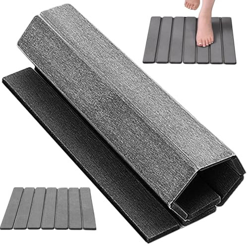 Hbbgdiy Diatomite Stone Bath Mat de 16 × 12 Pulgadas Ultra-Absorbente Rug de Ducha de Color no Deslizante Plegable, Alfombra de baño ecológica para la Cocina y el baño