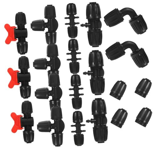 Toddmomy 20pièces Kit De Connecteurs PE pour Tuyau Arrosage Raccords Multipoints pour Système Irrigation Goutte à Goutte Jardin Adaptateurs Tuyau Réparations Et Extensions