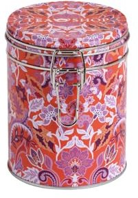 TEA SHOP - Lata Redonda Floral Paisley - Recipiente para guardar el té - Conserva la frescura y el aroma