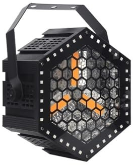 Lampada proiettore, Luce Par Esagonale A LED, Effetto Luce Da Palco, Adatta For DJ, Discoteca, Feste, Bar, Club, Matrimoni, Luce Respirante, Strobo, Matrix ,per feste di compleanno e ballo di Hallowee