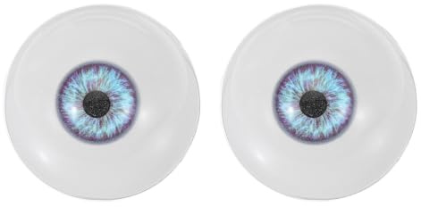 PATIKIL 32mm Doll Eyes,1 Pair Realistic Acrylic Eyes Plastic Half Eyeballs for Dolls Masks Halloween Props Art Craft, Dark Ice Blue