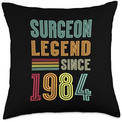 Surgery Legend 1984 42 Years Scalpel 42nd Birthday Surgeon Throw Pillow