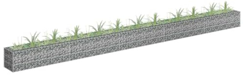 Arborthrum Gabion Raised Bed Gabion Cages Gabion Wall Mesh Wire Stone Basket Galvanised Iron Outdoor Spiral Planter Galvanised Steel 450x30x30 cm