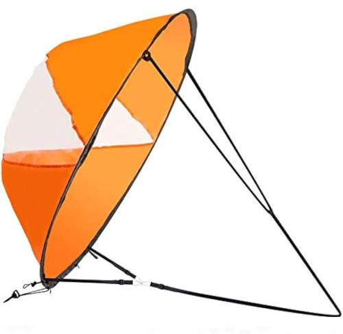 Vistnale Kajak segel vikbar vind, vindsegel kit 102 cm kajak paddelbräda tillbehör för båt segelbåt kanot orange