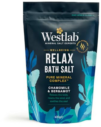 Westlab Wellbeing Relax Bath Salts 400g, Chamomile & Bergamot (1 Pack)