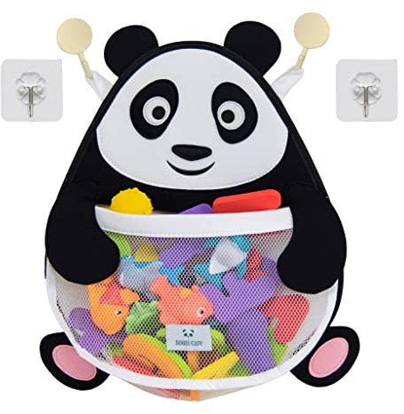 Nooni Care Badespielzeug Aufbewahrung | Panda Netz Badewanne Spielzeug Badewannenspielzeug Aufbewahrung | Badenetz für Spielzeug | Badewannen Netz Kinder Freundlich | Bad Spielzeug Organizer