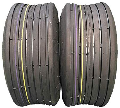 Lot de 2 pneus LRB 11 x 4.00-5 pour gazon 11-4.00-5 sans chambre à air plage de charge B pneus 11/4.00-5 P508 pour tondeuse à gazon tracteur chariot de golf 11 x 4.00-5 4PR P508A