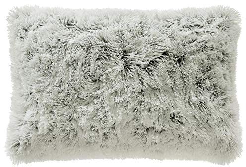 CelinaTex Shetland Dekokissen 40 x 60 cm Creme grau Flokati Optik Zierkissen Langhaar Sofakissen Kunstfell Kissen