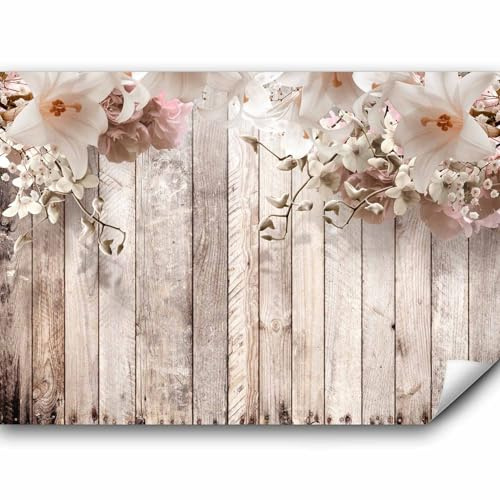 murando - Fototapete Vlies Holzoptik, 350x256 cm, Schlafzimmer, Wohnzimmer | Full HD Druck, 3D-Effekt, lichtbeständige Farben, ideal fürs Wohn- oder Schlafzimmer, schnelle Montage, lichtbeständig, edel