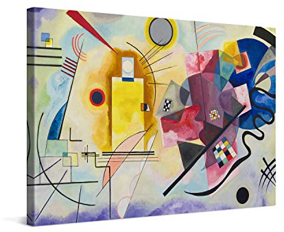 PICANOVA – Wassily Kandinsky – Yellow Red Blue 120x80cm – Bild auf Leinwand – Premium Kunstdruck Auf 2cm Holz-Keilrahmen Für Schlaf- Und Wohnzimmer – Klassische Kunst