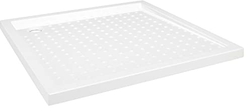 vidaXL Duschwanne Anti-Rutsch Niedrige Schwelle Rostschutz Duschtasse Bad Brausewanne Duschbecken Dusche Badezimmer Weiß 90x90x4cm ABS