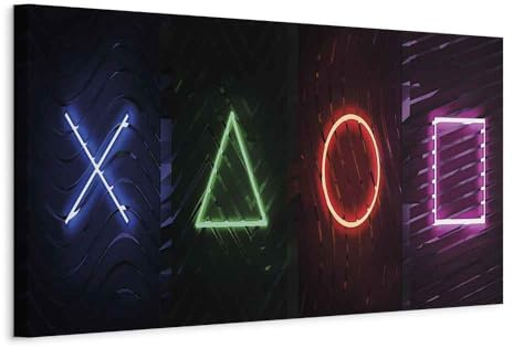 murando - Leinwandbild bunt schwarz Gaming, 90x30 cm, 1-teilig, Wohnzimmer | Hochwertige Leinwand, sofort aufhängbar, ideal fürs Wohn- oder Schlafzimmer, wasserfest und lichtecht, langlebig, stilvoll