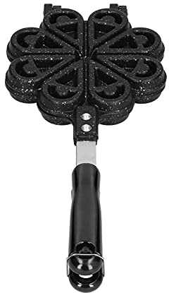 Restokki Waffle Maker, No‑Stick Waffle Pan with 2 Stainless Steel Handle Heart‑Shaped Waffle Mold for Home Kitchen