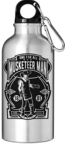 Musketeer Man One for All Born to Fight Touristische Wasserflasche Silber 500ml