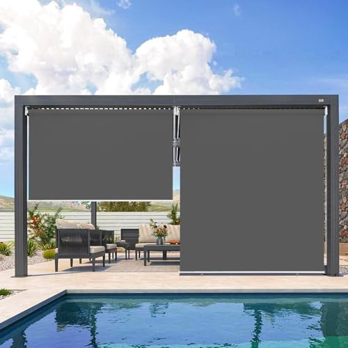 Randaco Store vertical, latéral, store extérieur pour balcon, 100x240cm, store pour balcon, terrasse, jardin, protection solaire, protection UV, résistant aux intempéries, anthracite