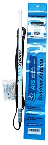 ShipXplorer AIS 162 MHz Antena exterior, color blanco