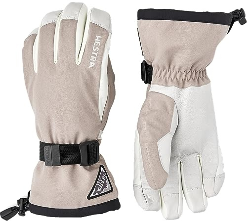 HESTRA Powder Gauntlet Beige - Warmer robuster Ski Handschuh, Größe 8 - Farbe Beige
