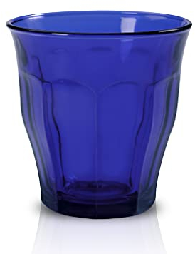 Duralex® Colección Le Picardie® | Vaso de agua, zumo, soda de color zafiro 31 cl | Juego de 6 piezas | Cristal ultra resistente a los arañazos, compatible con microondas y lavavajillas, Made in France