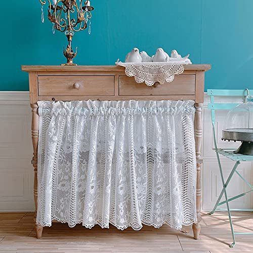 Spitze Cafe Kurzgardine Scheibengardinen Landhausstil Tüllvorhänge - Vintage Spitze Küchen Vorhang Bistrogardine - Leicht Und Luftig, Romantisch Dekor, 1 Stück,100x65cm 250x65cm