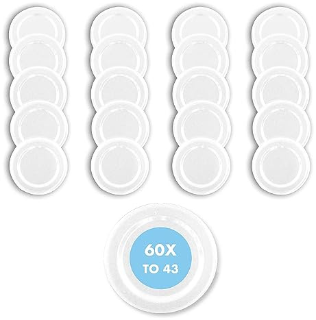 Flaschenbauer - Twist Off Ersatzdeckel 60 Stk. Weiß 43mm - Deckel für Einmachgläser - TO 43 Schraubdeckel für Gläser, Einmachdeckel für Marmeladengläser, Aufbewahrungsgläser - Made in Germany