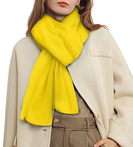 Dajingkj Schal für Frauen Winter Warm Outdoor Winddicht Dicke Schals Wrap Mode Lange Strickschal Urlaub Geschenk für Mädchen, gelb, One size