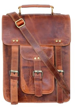 jaald Umhängetasche aus echtem Leder, Vintage-Stil, Laptoptasche, Umhängetasche, für Herren, Damen, Bürotasche