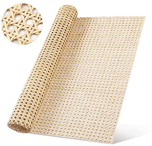 LUTER 1 Rolle Cane Webbing Rattan, 40cm x 1m Natürliche Rattan Geweberolle für Caning Projekte Mesh Rattan Gewebe für Möbel Stühle Schränke