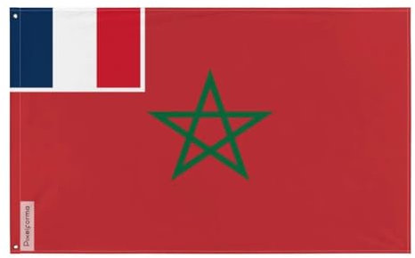 Drapeau de la Marine Marchande du Maroc (1919-1946) – Plusieurs Tailles – Polyester Résistant – Usage Intérieur/Extérieur – 2 Œillets en Fer – Pixelforma