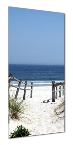 Wallario Selbstklebende Duschrückwand 90 x 200 cm mit Motiv Blick auf Strand - Wandverkleidung Fließenersatz mit Hochglanzlaminat in Glasoptik