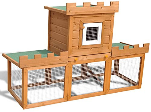 BAZZI Großer Kaninchenstall und Hamsterkäfig, Kleintierkäfig, Hasenstall, Freigehege für Kaninchen, Meerschweinchen Käfig, Hasenhaus, Hamsterkäfig, Kaninchengehege, Einzelhaus