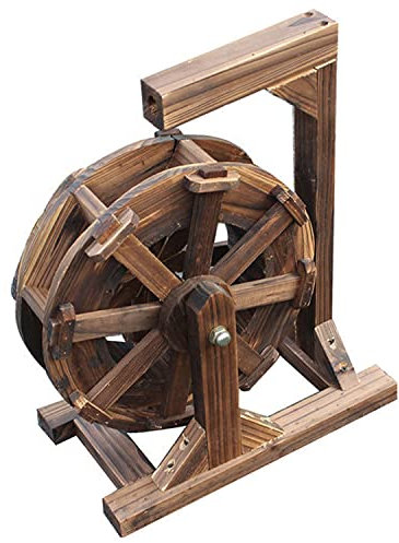Fuente de Agua con Rueda de 30 Pulgadas, Fuentes de Agua de Madera para Interiores y Exteriores, Fuente Decorativa para decoración al Aire Libre, Tranquilidad Relajante para el hogar, jardín, Patio