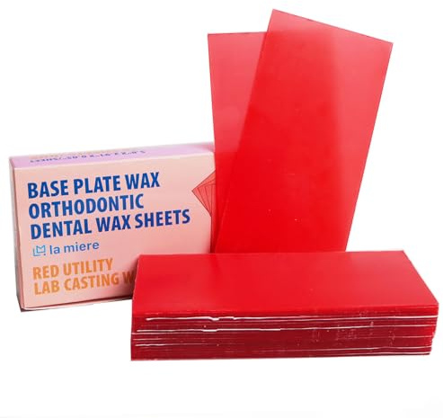 LA MIERE 20PCS Dental Base Plate Wax - Molding Casting Wax Sheet Denture Utility Bite Casting Sheets, Modeling Filling Laboratory Supply Lab Dentist Auxiliary Material