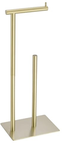 FFK Toilettenpapierhalter, freistehend, 54,6 cm, Badezimmer-Toilettenpapierrollenhalter mit Aufbewahrung, SUS304 Edelstahl, rostfrei, Gold