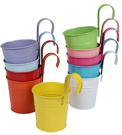 Watreketal Blumentöpfe, 10 Stück, hängende Eisen-Blumentöpfe, kleine Sukkulenten, Süßigkeiten, Snacks, Organisation für Familientreffen, Gastgeschenke, Eimer