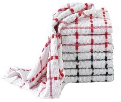 TT ThreadTrade Terry Tea Towels, Kitchen Hand Towels Dish Cloth, Quick Drying Hotel, 100% Cotton Towel Regular, Multipurpose, Machine Washable, (Pack of 6)