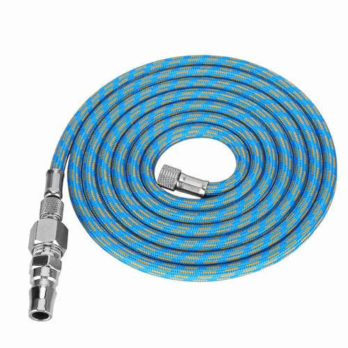 Nylon Braided Airbrush Air Hose Adapter Kit, Flexible Air Hose with 1/8-1/4 Adapter Mounting Kit for Spray Gun Air Compressor