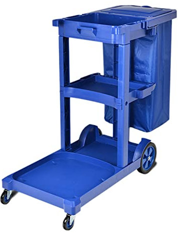 Carro de limpieza multiusos con ruedas, carrito de almacenamiento duradero para suministros de limpieza, ideal para servicio al cliente e ingeniería de limpieza de plástico para automóviles