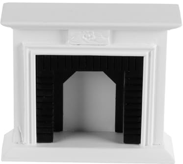 FONGKNOX Mini cheminée de maison de poupée, échelle 1/12, décoration de maison de poupée, meubles, cheminée de maison de poupée, meubles miniatures, décoration ornementale, blanc
