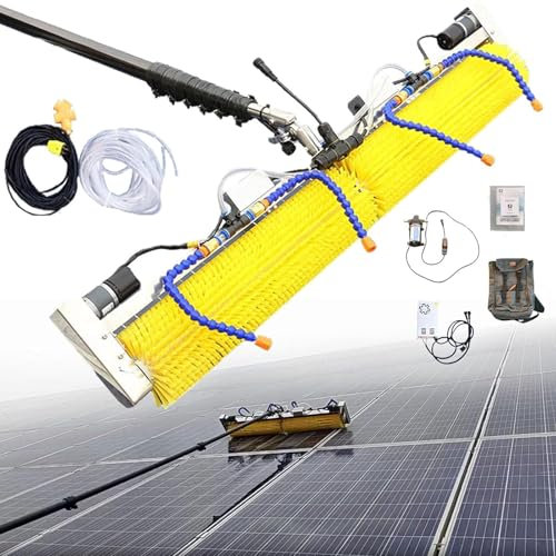 DDZJTPP Varilla Telescópica Limpieza Paneles Solares,Limpiador Eléctrico Paneles Fotovoltaicos,Cepillo Rodillo 100cm Herramientas Automáticas De Limpieza Al Aire Libre Limpiacristales,5m/16.4ft