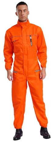 inhzoy Herren Arbeitsoverall Reflektierend Arbeitsanzug Rallye Overall Mit Muti-Taschen Mechaniker Werkstatt Arbeitskleidung