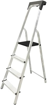 4 Step Ladder, 3-8 Steps Ladder, Multi-Purpose Stepladder, Indoor/Outdoor step, Lightweight, Portable, Platform Ladders For Kitchen Home Garden (4-Step & Tool Tray)