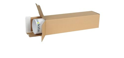packster 40x Versandhülse Versandbox Posterkarton eckig selbstklebend 442 x 110 x 110 mm A2 Selbstklebestreifen Braun