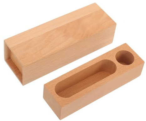 HOMSFOU Multifunktionale Holz Aufbewahrungsbox Mit Deckel Aus Buchenholz Kompakte Stempelbox Für Stempel Und Stempelkissen Elegantes Vintage Design Zur Aufbewahrung Kleiner Gegenstände Wie