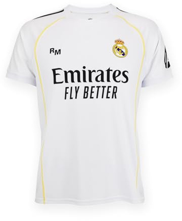Real Madrid Maillot Domicile 25 2/26 pour Adultes - Tailles S à XXL - Saison 2025/2026 - Maillot de Football Homme Produit Officiel pour Fans