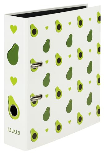 Falken Motiv-Ordner Avocado, Made in Germany, 8 cm breit DIN A4 schwarzer Innenspiegel, glanzkaschierter Außenbezug Social Media 1 Stück
