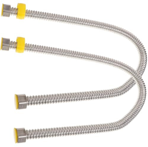 HOMSFOU 2pièces Tuyau Ondulé Acier Inoxydable Pouce Pour Conduite Alimentation De Chauffe-eau Flexible Et Résistant
